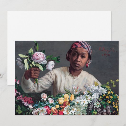 Invitation Frédéric Bazille - Jeune femme aux pivoines (Devant / Derrière)