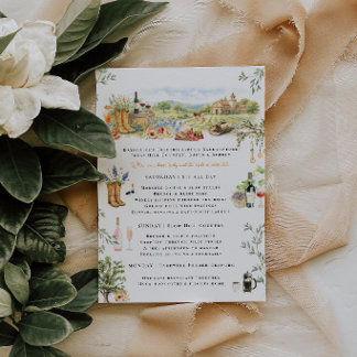 Invitation Fredericksburg TX Bachelorette Weekend Itinerary