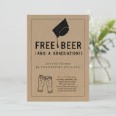 Invitation Free Beer Funny 2025 Graduation Party (Debout devant)
