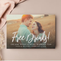 Free Drinks Photo Funny Enregistrer la date Annonc