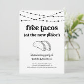 Invitation Free Taco Funny House Fête du réchauffe (Debout devant)