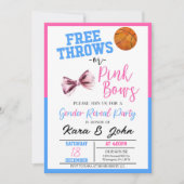 Invitation Free Throws ou Pink Bows Basketball Genre Reveille (Devant)