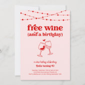 Invitation Free Wine Tasting Funny Woman Birthday Party (Devant)