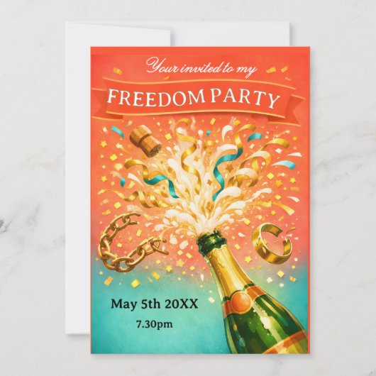 Invitation Freedom party getting divorced (Devant)