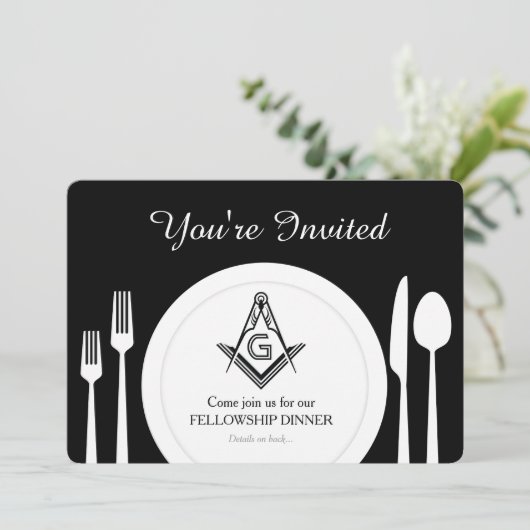 Invitation Freemason, Dîner Masonic Invitation per (Debout devant)