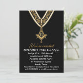 Invitation Freemason Masonry Black Square and Compass (Debout devant)