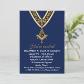 Invitation Freemason Masonry Blue Square and Compass (Debout devant)