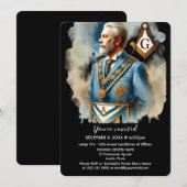 Invitation Freemason Masonry Carré et Compass Masonic (Devant / Derrière)