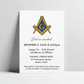 Invitation Freemason Masonry Carré et Compass Masonic