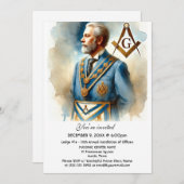 Invitation Freemason Masonry Carré et Compass Masonic (Devant / Derrière)