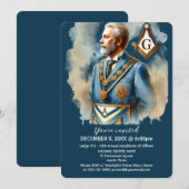 Invitation Freemason Masonry Carré et Compass Masonic (Devant / Derrière)