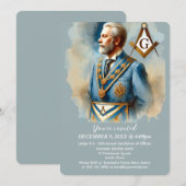 Invitation Freemason Masonry Carré et Compass Masonic (Devant / Derrière)