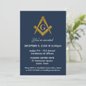 Invitation Freemason Masonry Marine Bleu (Debout devant)