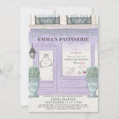 Invitation French Bakery Paris Lavender Baby shower (Devant)