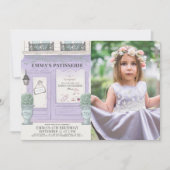Invitation French Bakery Paris Lavender Girl Birthday Photo (Devant)