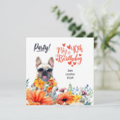 Invitation French Bulldog 40e fête d'anniversaire (Debout devant)