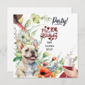 Invitation French Bulldog 70e fête d'anniversaire (Devant / Derrière)