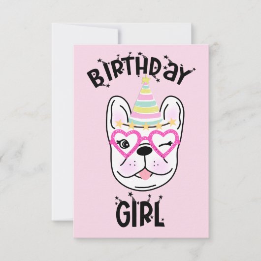 Invitation French Bulldog Frenchie Anniversaire Thème (Devant)