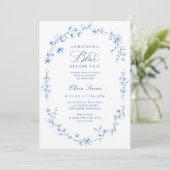Invitation French Chinoiserie Something Blue Bridal Shower (Debout devant)