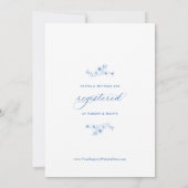 Invitation French Chinoiserie Something Blue Réception de Mar (Dos)