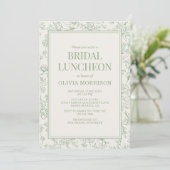 Invitation French Floral Bridal Luncheon Sage Green Ivory (Debout devant)