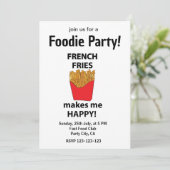 Invitation French Fries Fast Food Foody Party (Debout devant)