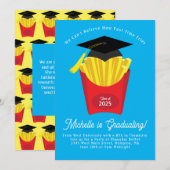 Invitation French Fries Graduation Party Fast Food (Devant / Derrière)