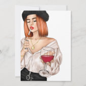 Invitation French Girl Dégustation de vin Nuptiale Douche Inv (Dos)