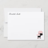 Invitation French Poodle Custom Flat Merci Notes (Devant)