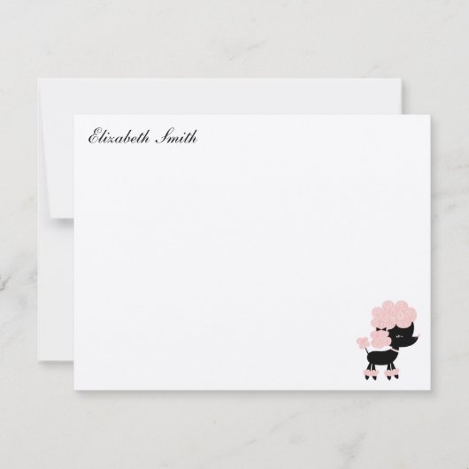 Invitation French Poodle Custom Flat Merci Notes (Devant)