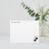 Invitation French Poodle Custom Flat Merci Notes (Debout devant)