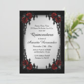 Invitation French Quarter Goth Argent Quinceañera  (Debout devant)