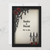 Invitation French Quarter Gothique Rose rouge sur l'or antiqu (Dos)