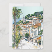 Invitation French Riviera Beach Coastal Town Wedding (Dos)