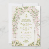 Invitation french romantic garden arch monogram royal wedding (Devant)
