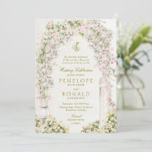 Invitation french romantic garden arch monogram royal wedding (Debout devant)