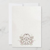 Invitation french romantic garden arch monogram royal wedding (Dos)