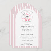 Invitation French Stripes Prosecco Primrose Petal Douche (Devant / Derrière)