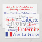 Invitation French Theme Event - French American Friendship (Devant / Derrière)