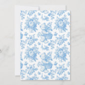 Invitation French Toile Floral Bear 1er anniversaire (Dos)
