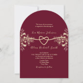 Invitation French Toile Gold et Mariage Bourgogne (Devant)
