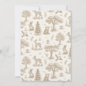Invitation French Toile Woodland Animals Baby Shower (Dos)