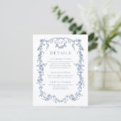 Invitation French Victorian Dusty Blue Wedding Details (Debout devant)