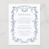 Invitation French Victorian Dusty Blue Wedding Details (Devant)