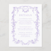 Invitation French Victorian Purple Lilac Wedding Details (Devant)