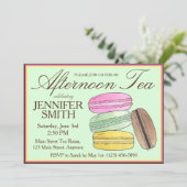 Invitation Frenh Macarons Mariage Shower Thé à l'Après-Midi (Debout devant)