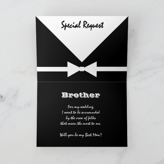 Invitation FRÈRE - Demande spéciale - Sois mon témoin (Intérieur)