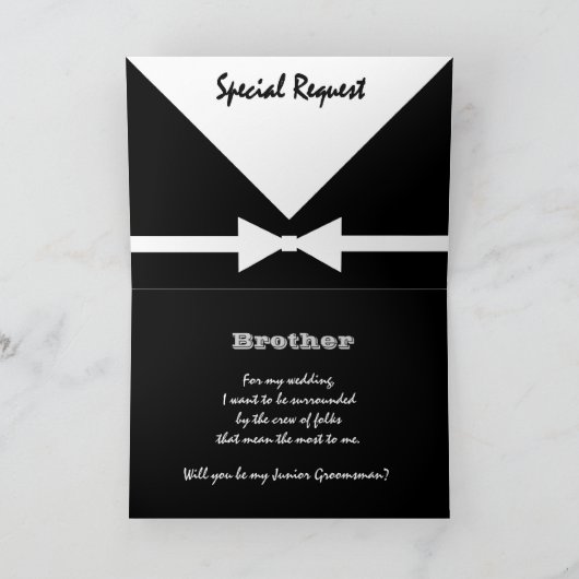 Invitation FRÈRE - Demande spéciale - Soyez mon garçon d'honn (Intérieur)