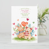 Invitation Frères et sœurs lapins (Debout devant)