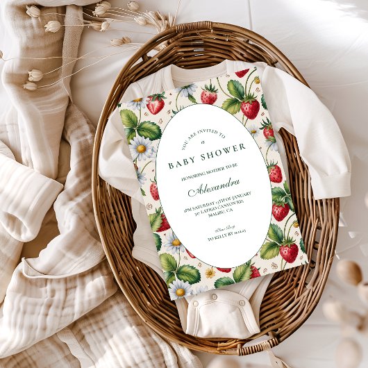 Invitation Fresh Berry Gingham Baby Shower